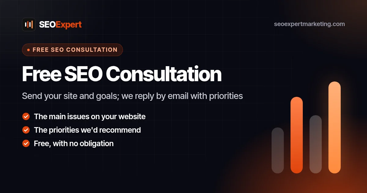 Contact Us for a Free SEO Consultation: Send your site and goals; we reply by email with priorities