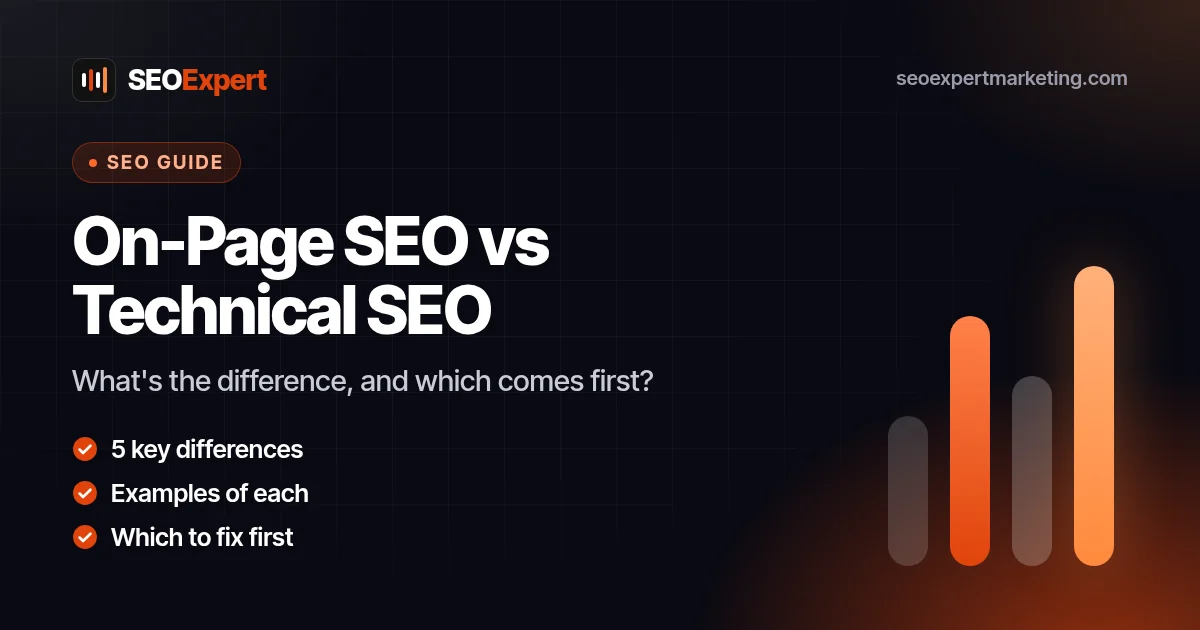 On-Page SEO vs Technical SEO: What's the Difference?: What's the difference, and which comes first?