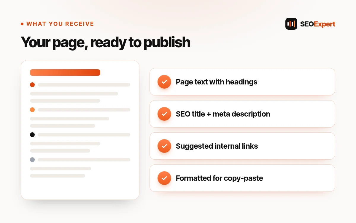 SEO page writing: what you receive