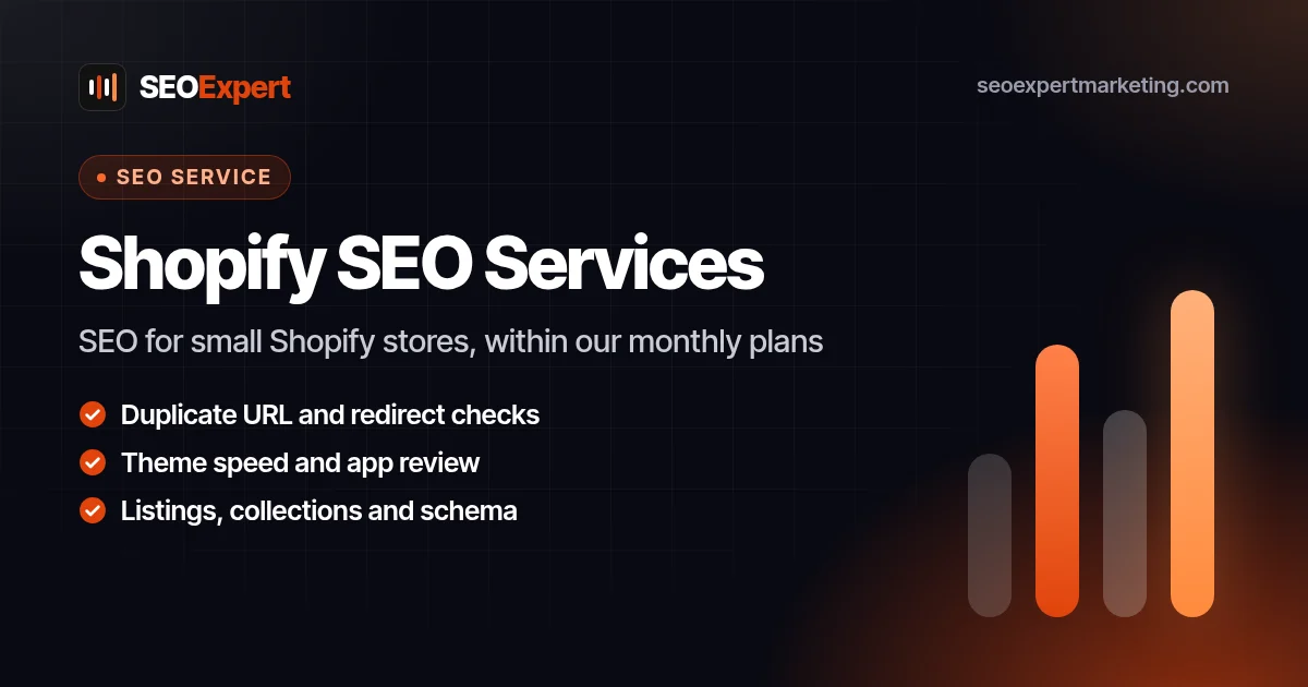 Shopify SEO Services for Small Shopify Stores: SEO for small Shopify stores, within our monthly plans