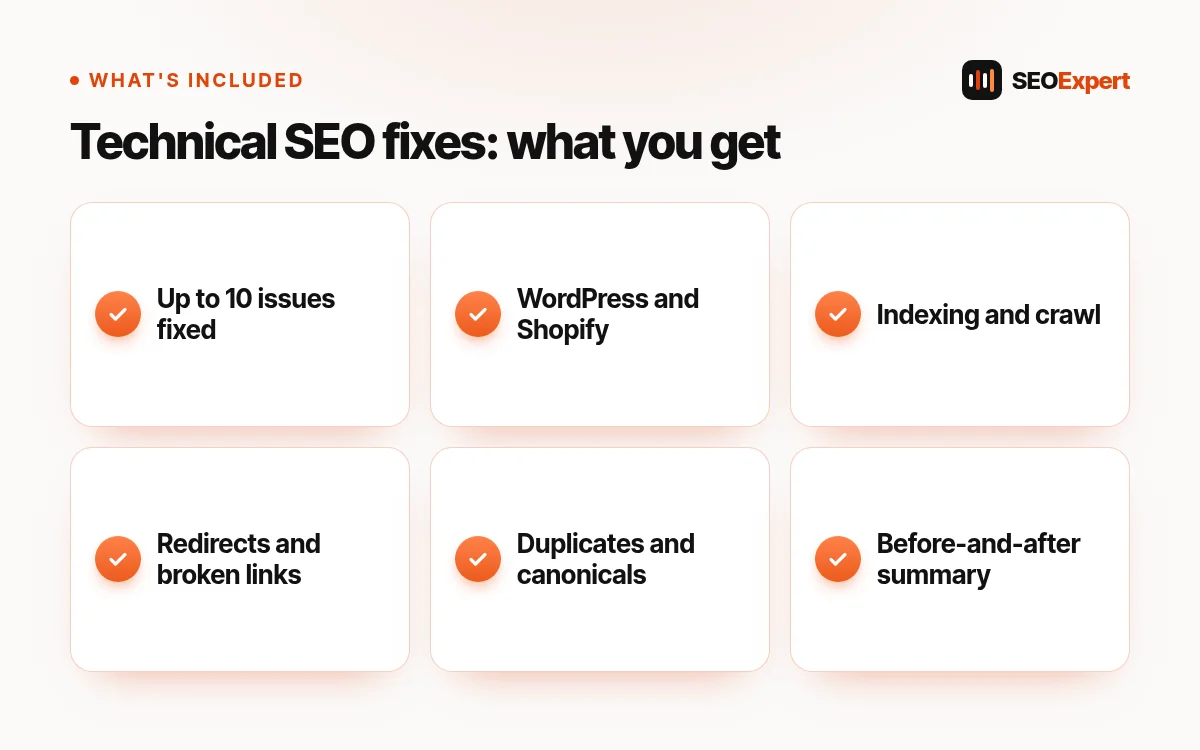 Technical SEO fixes: what's included