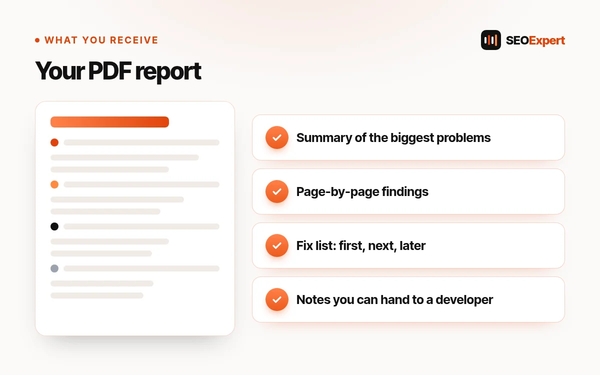 Website SEO audit: what you receive