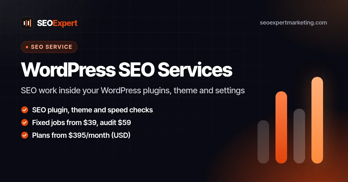 WordPress SEO Services, From Plugin Settings to Page Speed: SEO work inside your WordPress plugins, theme and settings